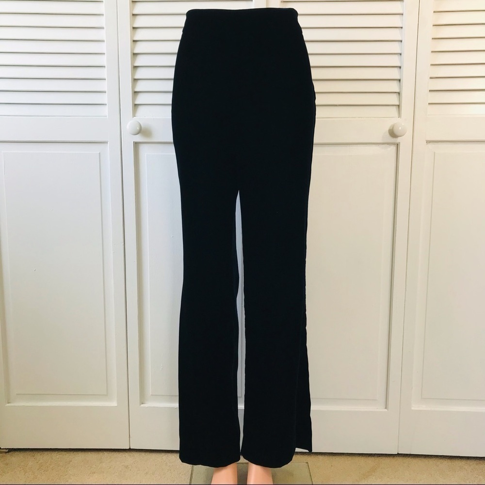GIORGIO ARMANI Blue Velvet Viscose Blend Trousers Size Large